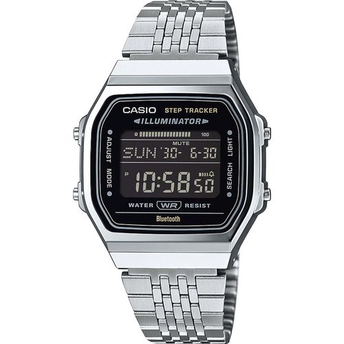 Smartwatch CASIO VINTAGE, silber (edelstahlfarben), Smartwatches, Armbanduhr, Herrenuhr, Damenuhr, Bluetooth,Stoppfunktion,Schrittzähler