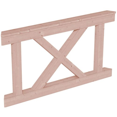 Brüstungsgeländer SKANHOLZ "Andreaskreuz", beige (natur), H:84cm L:150cm, Geländer
