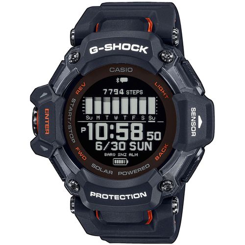 Smartwatch CASIO G-SHOCK, orange (schwarz, orange), Smartwatches, Solaruhr, Armbanduhr, Herrenuhr, Digitaluhr,Stoppfunktion, Weltzeit