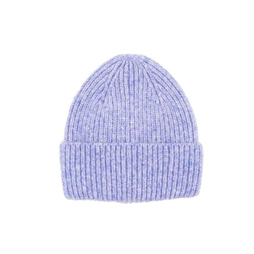 Strickmütze CAPO, Damen, lila (violet), Strick, Materialmix, meliert, Mützen Strickmütze, Melange-Optik, Rippenstrick, breiter Umschlag