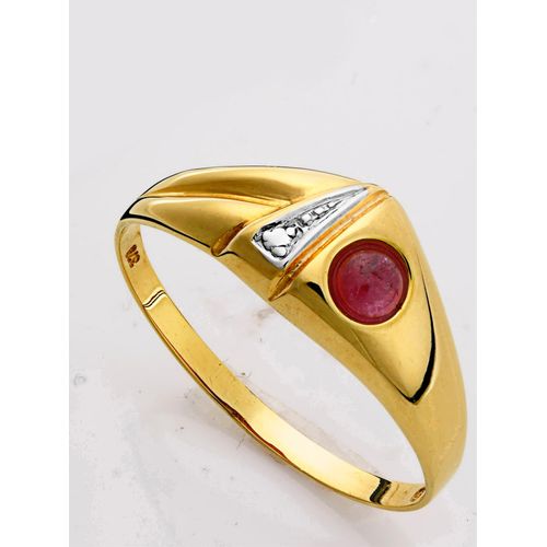 Fingerring LADY Gr. 17, rot, Fingerringe, Damen, 17, Metall, Fingerring