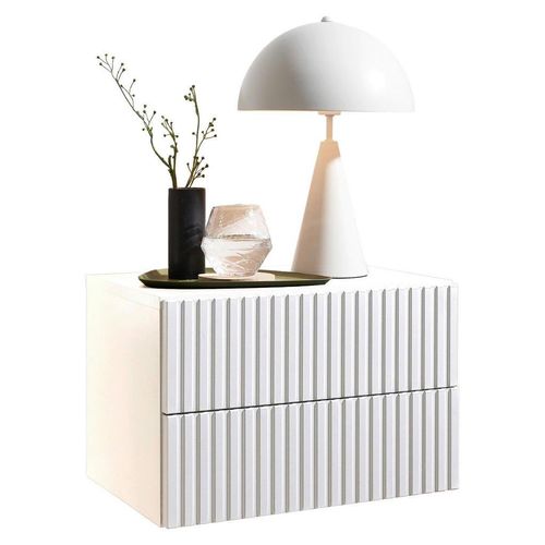 Boxxx Nachtschrank , Weiß , Holzwerkstoff , 2 Schubladen , 42x28x30 cm , hängend , Schlafzimmer, Nachttische