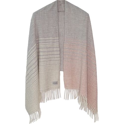Strickschal CHILLOUTS "Gerti Scarf", Damen, grau (light grau), Strick, Polyester, gestreift, meliert, Modetücher, Größe: 180 x 70 cm, vielseitig tragbar als Schal oder Stola
