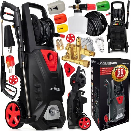 Lehmann Druckreiniger 350Bar 3000W Messing Pumpe Induktion 12M Schlauch