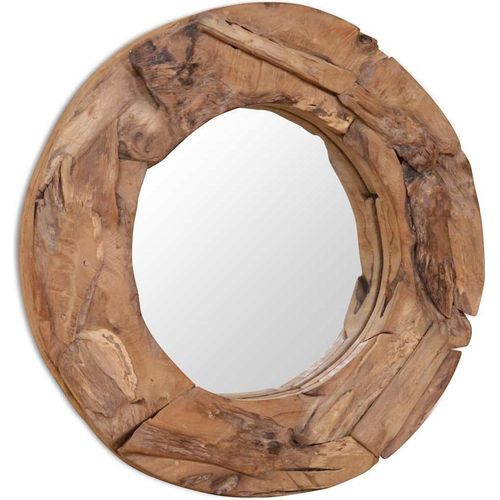 vidaXL Dekorativer Spiegel Teak 60 cm Rund