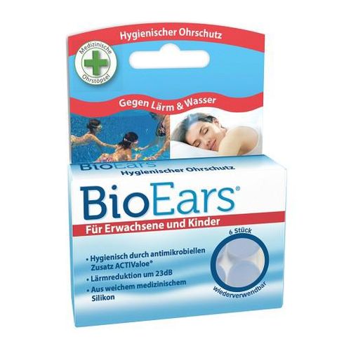 BIOEARS Silikon Ohrstöpsel antimikrobielle 6 St