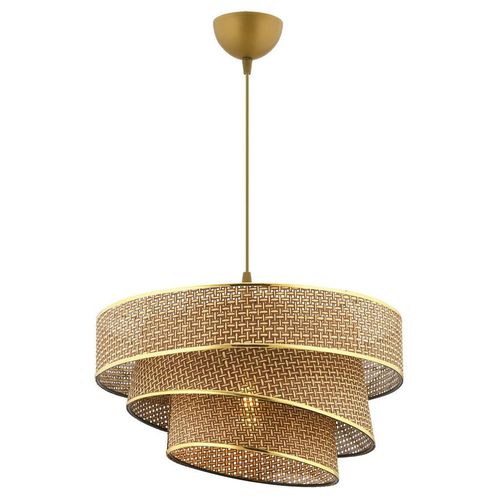 P & B Hängeleuchte , Beige, Gold , Textil, Metall , 72 cm , CE , Lampen & Leuchten, Innenbeleuchtung, Leuchten nach Räumen, Esstischlampen