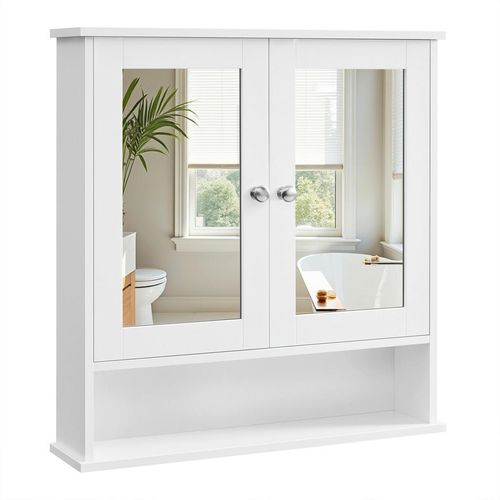 Mid.you Spiegelschrank , Weiß , Metall , 1 Fächer , 56.2x58.5x13 cm , hängend , Badezimmer, Badezimmerspiegel, Spiegelschränke