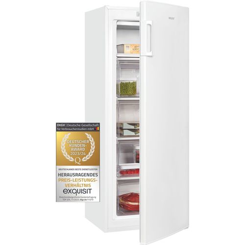 Exquisit Gefrierschrank GS230-HE-040D weiss | 168 l Nutzinhalt | 4*-Gefrieren | Schnellgefrieren | Standgerät