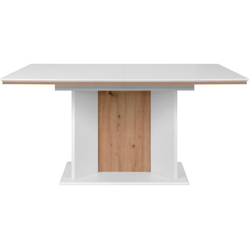 finori Novara 80A Auszugstisch, weiß / Nachbildung Artisan Oak Maß: B x H x T ca. 160-200 x 76 x 90