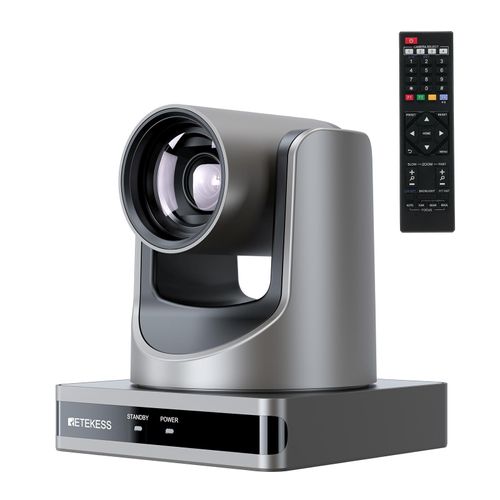 Retekess TC202 Webcam, Videokonferenzkamera, PTZ Kamera mit AI Intelligente Begegnung, UHD-Bild Wilder,,Betrachtungswinkel, PTZ-Funktion, Skype, OBS