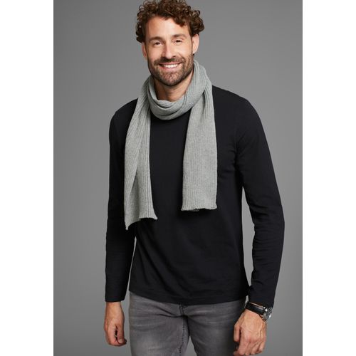 Schal MAN'S WORLD, Herren, grau (hellgrau melange), Strick, Polyacryl, meliert, Modetücher, aus kuscheligweichem Material - NEW