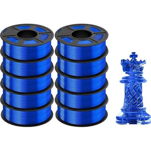 3D Filament, 10 kg, Geruchlos und Umweltfreundlich, PETG-Klar Blau