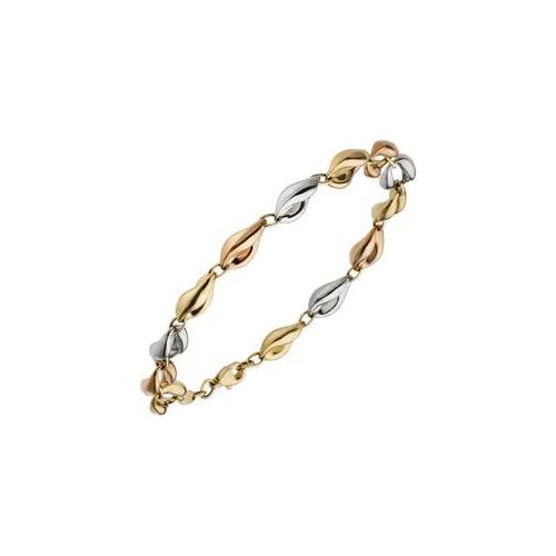 Goldarmband JOBO, gelb (gelbgold 585), Armbänder, Damen, 19cm, Gelbgold 585 Roségold 585 Weißgold 585, Gelbgold 585, Roségold 585, Weißgold 585, Goldarmband, 585 Gelbgold Roségold Weißgold tricolor 19 cm
