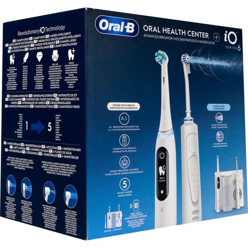 Oral-B Mundpflege Center OxyJet Reinigungssystem - Munddusche + Oral-B iO6