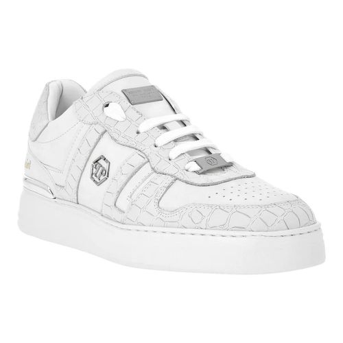 Philipp Plein Low-Top Sneaker - Lo-Top Turnschuhe Cocco Crocco Geprägt - Gr. 41 (EU) - in Weiß - für Damen Image