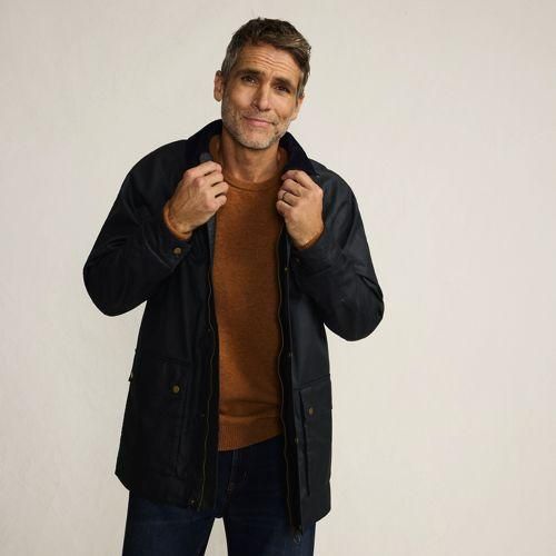 Wachsjacke, Herren, Blau, Baumwolle/Polyester, by Lands' End