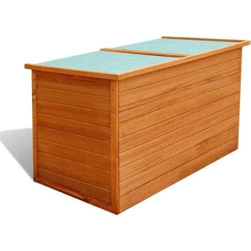 vidaXL Garten Aufbewahrungsbox 126x72x72 cm Holz - Garten-Aufbewahrungsbox - Garten-Aufbewahrungsboxen - Garten-Aufbewahrungskasten - Garten-Aufbewahrungskästen