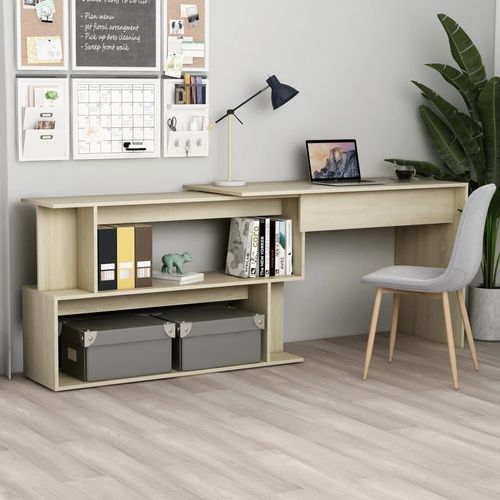 vidaXL Eckschreibtisch Sonoma Eiche 200x50x76 cm Holzwerkstoff - Schreibtisch - Schreibtische - Eckschreibtisch - Eckschreibtische