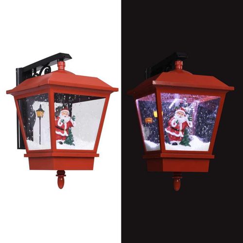 ZMH Weihnachts-Wandleuchte mit LED-Licht und Weihnachtsmann Rot