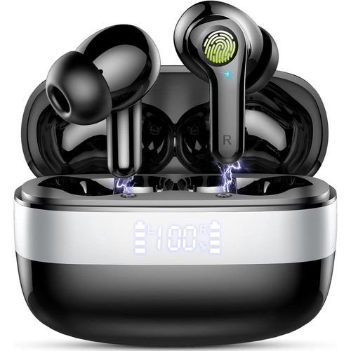 In-Ear-Kopfhörer Kabellos Bluetooth 5.3 HiFi Stereo mit 4 Noise Cancelling Mic, 40H Spielzeit In Ear Kopfhörer mit USB-Schnellladung, IP7 Wasserdicht