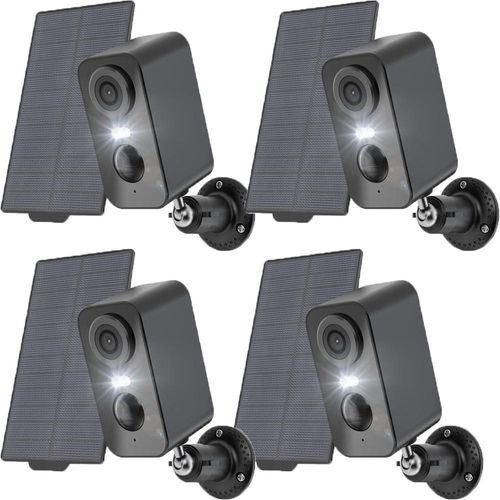 4PCS Überwachungskamera Aussen Akku Solar: Kamera Überwachung Aussen WLAN
