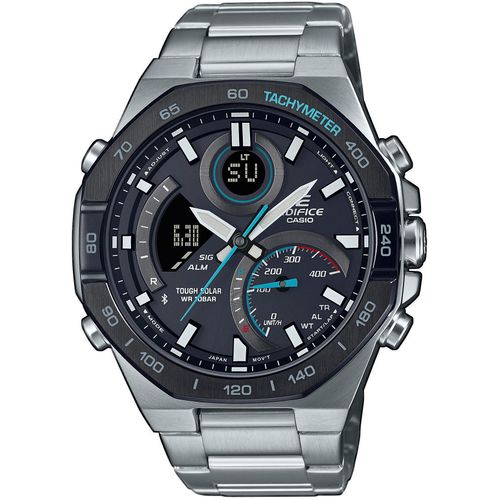 Smartwatch CASIO EDIFICE, silber (silberfarben), Smartwatches, Solaruhr,Armbanduhr,Herrenuhr,Stoppfunktion,Edelstahlarmband,Bluetooth
