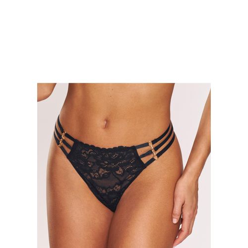 String-Ouvert JETTE, Damen, Gr. 48/50, schwarz, Spitze, Obermaterial: 90% Polyamid, 10% Elasthan, Unterhosen, mit aufregender Öffnung, sexy Dessousd, Reizwäsche