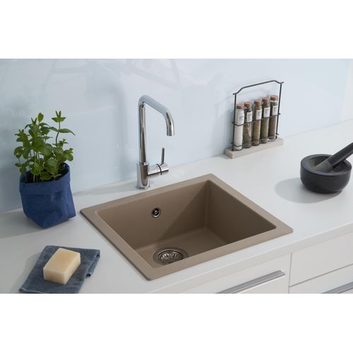 Küchenspüle Einbauspüle Spüle Granit Mineralite 50x44 Beige Respekta Ohio Image
