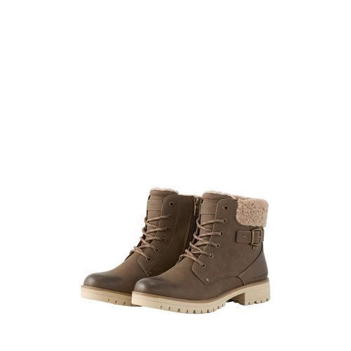 TOM TAILOR Damen Wasserdichte Stiefel mit Fütterung, beige, Uni, Gr. 36