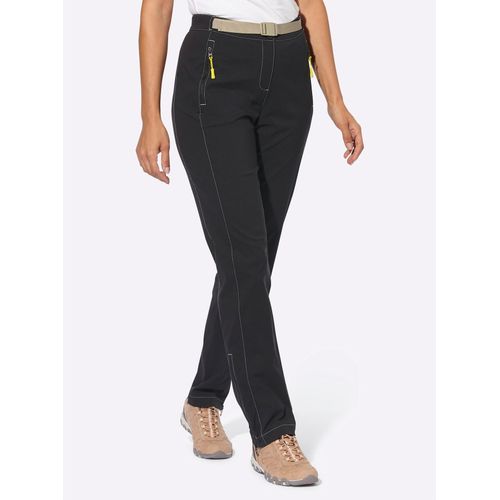 Outdoorhose CASUAL LOOKS, Damen, Gr. 22, Kurzgrößen, schwarz, 95% Polyamid, 5% Elasthan, unifarben, lang, Hosen