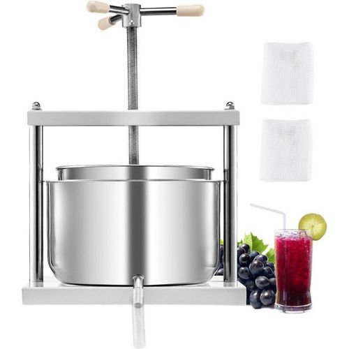 Manuelle Obstweinpresse 12L - Weinherstellung Edelstahl Entsafter für hausgemachten Wein - Obstsaftpresserzeugung