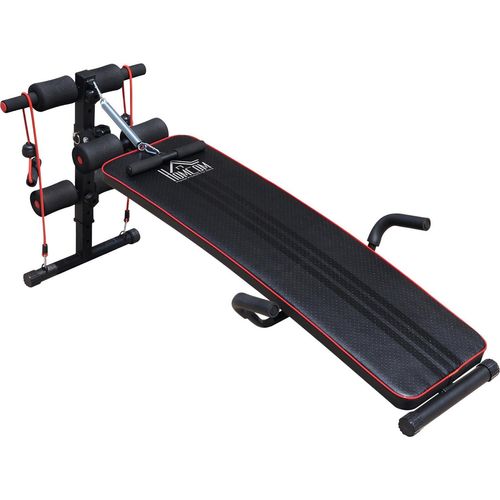 Bauchtrainer Trainingsbank Sit Up Bank Widerstandsbänder Verstellbar Bis 120Kg 37,5X55,5X50-68Cm
