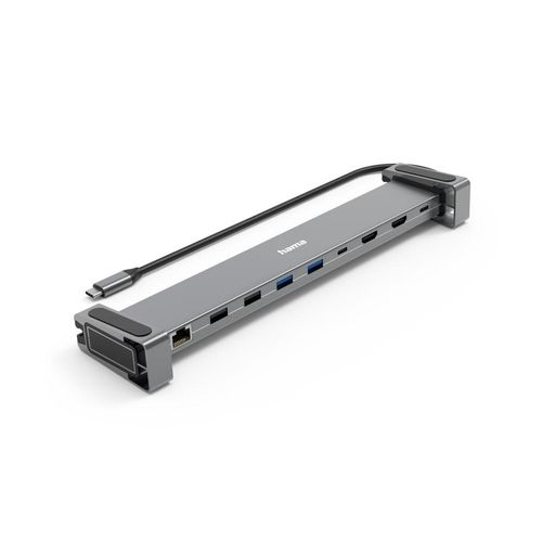 HAMA Laptop-Dockingstation "USB Hub 9in1 (USB-Dockingstation 4K mit: USB-A, USB-C, HDMI™, LAN)", grau (anthrazit), B:264mm H:294mm T:60mm, Dockingstationen