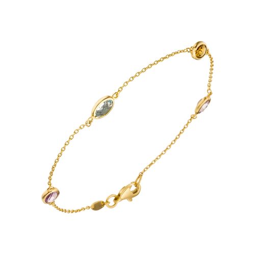 Goldarmband JOBO, gelb (gelbgold 585), Armbänder, Damen, 19cm, Gelbgold 585, 585 Gold mit Amethyst Blautopas Citrin