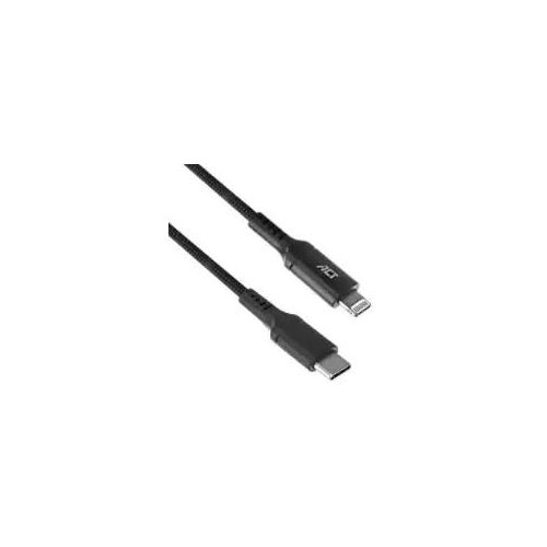 ACT Ladekabel USB-C-Stecker Apple Lightning Schwarz 1 m