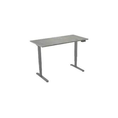euroseats Sitz-Stehschreibtisch Rechteckig Weiß Beton T-Fuß 1.600 (B) x 800 (T) x 1.275 (H) mm Metall Image
