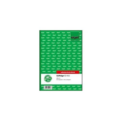 Sigel Auftragsbuch selbstdurchschreibend DIN A5 40 Blatt