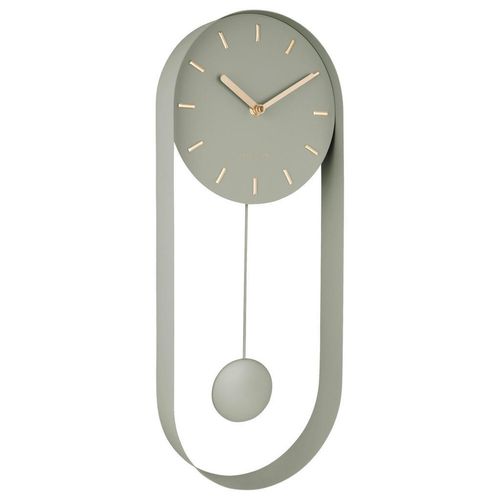 Karlsson Wanduhr Penndulum Charm , Grün , Metall , 20x50x5 cm , Dekoration, Uhren, Wanduhren