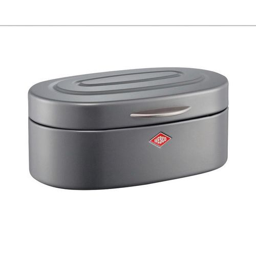 Wesco Brotkasten Singel Elly, Graphit, Metall, oval, 19x14x32 cm, lebensmittelecht, Küchenzubehör, Brotkästen & -Körbe