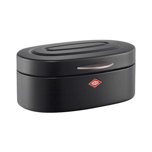 Wesco Brotkasten Single Elly, Schwarz, Metall, oval, 19x14x32 cm, lebensmittelecht, Küchenzubehör, Brotkästen & -Körbe
