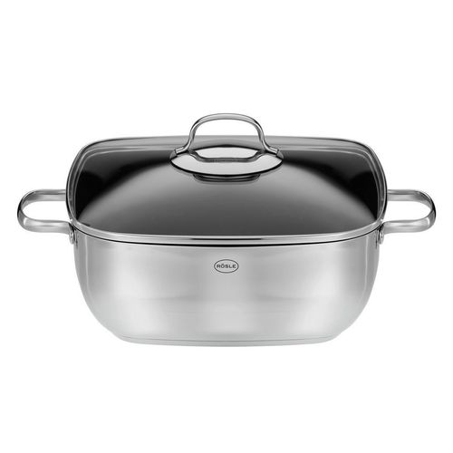 Rösle Servierpfanne Elegance, Edelstahl, Metall, 29.3 cmx38.2 cmx18.3 cm, backofengeeignet,backofengeeignet, antihaftbeschichtet, Kochen, Pfannen, Servierpfannen