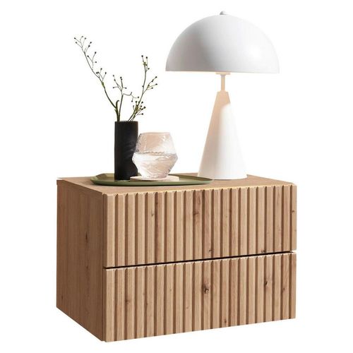Boxxx Nachtschrank , Eiche Artisan , Holzwerkstoff , 2 Schubladen , 42x28x30 cm , hängend , Schlafzimmer, Nachttische