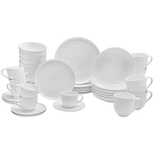 Ritzenhoff Breker Kombiservice Skagen, Weiß, Keramik, 42-teilig, Uni, 220 ml,220 ml,440 ml,700 ml, Lfgb, Essen & Trinken, Geschirr, Geschirr-Sets, Kombiservice