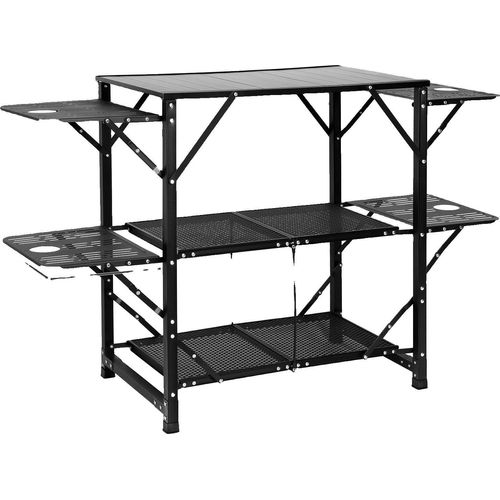 Camping-Küchentisch, klappbare Beistelltische, Spüle, bis zu 40 kg Tragfähigkeit, 21.4lbs