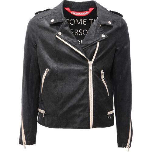 7162AH giubbotto donna FREEDOMDAY black eco-leather jacket woman