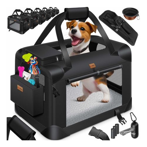LOVPET® Hundebox Hundetransportbox faltbar Inkl.Hundenapf Transporttasche Hundetasche Transportbox für Haustiere, Hunde und Katzen Haustiertransportbox