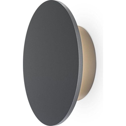 Außenlampe Wand Metall LED IP65 Ø 14 cm B: cm Graphit rund 3000 K warmweißes Licht 600 lm Modern