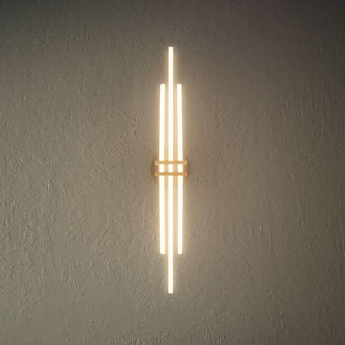LED-Deckenlampe Tinka, holzfarben/schwarz, Länge 98 cm