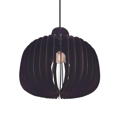 Pendelleuchte Hazo, Ø 43 cm, schwarz, Holz